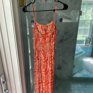 Orange print maxi dress